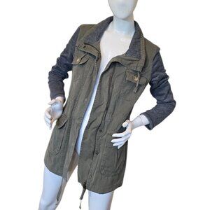 O'NEILL Olive Green Cargo Jacket Military Style sz M